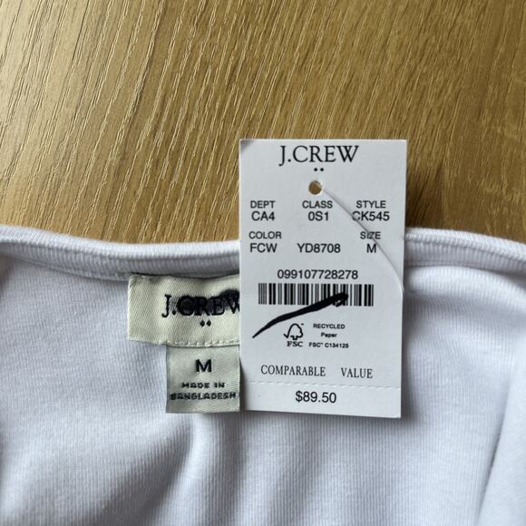 NWT J.Crew Factory Striped Tiered Knit Mixy Midi Dress Size Medium Green White - Picture 7 of 8